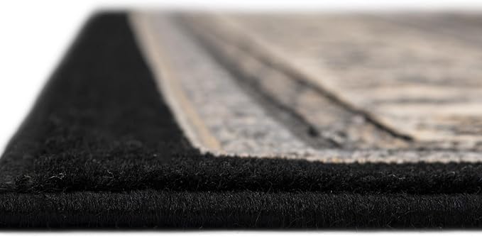 Unique Loom Sialk Hill Collection Area Rug - Washington (8' x 10' Rectangle Black/Gray)