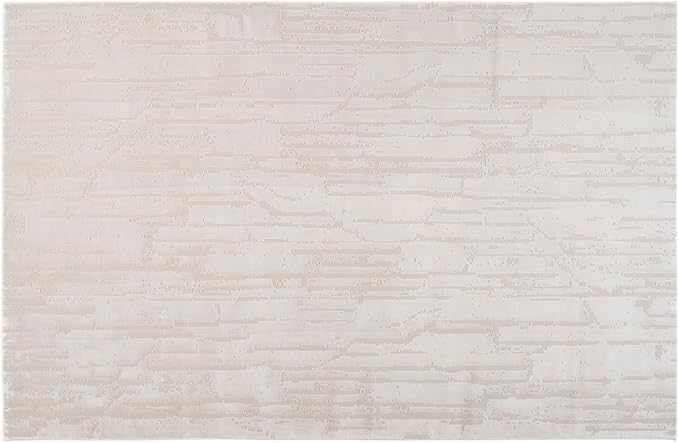 Revival Rugs Ebb 6'7"x9' Washable Area Rug for Living Room Bedroom - 100% Recycled Oeko-TEX Certified, Medium Pile, Taupe
