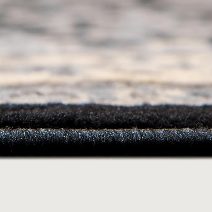 Rugs.com Yasmin Collection Rug – 7' x 10' Black Medium Rug Perfect for Bedrooms, Dining Rooms, Living Rooms