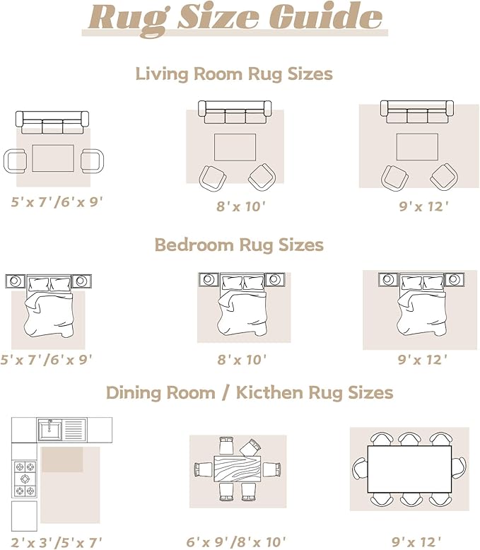 Area Rug 8x10 Washable Rug, Vintage Boho Medallion Rugs Non-Slip Soft Low Pile Large Distressed Rug Indoor Retro Carpet for Living Room Bedroom Dining Room Home Office (Beige, 8'x10')