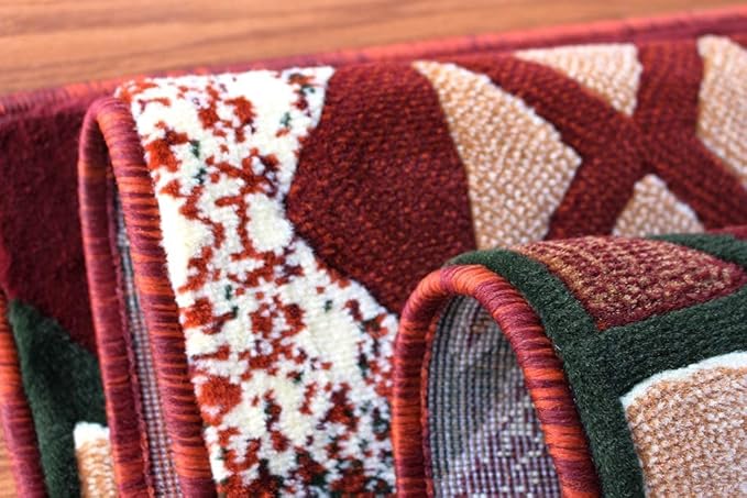 YHSF South West Native American Area Rug C318 - Easy Clean, Thick, Soft, Durable Native Tribal American Indian Inspired Rug for Bedroom/Living Room and More - Rust, 5 Feet 11 Inches x 8 Feet 6 Inches