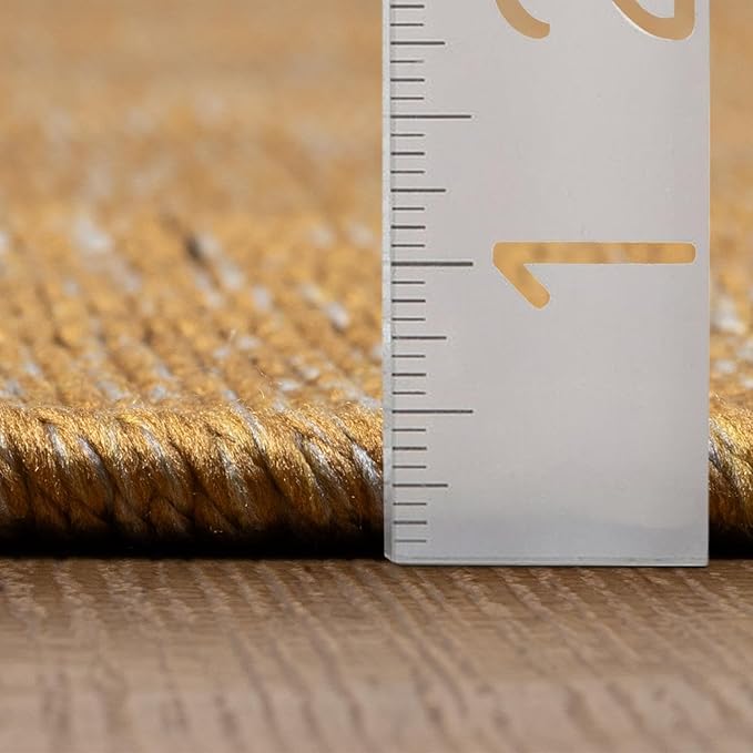 LUXE WEAVERS Modern Farmhouse Yellow 6x9 Washable Area Rug, Anti-Slip Diamond Pattern Carpet