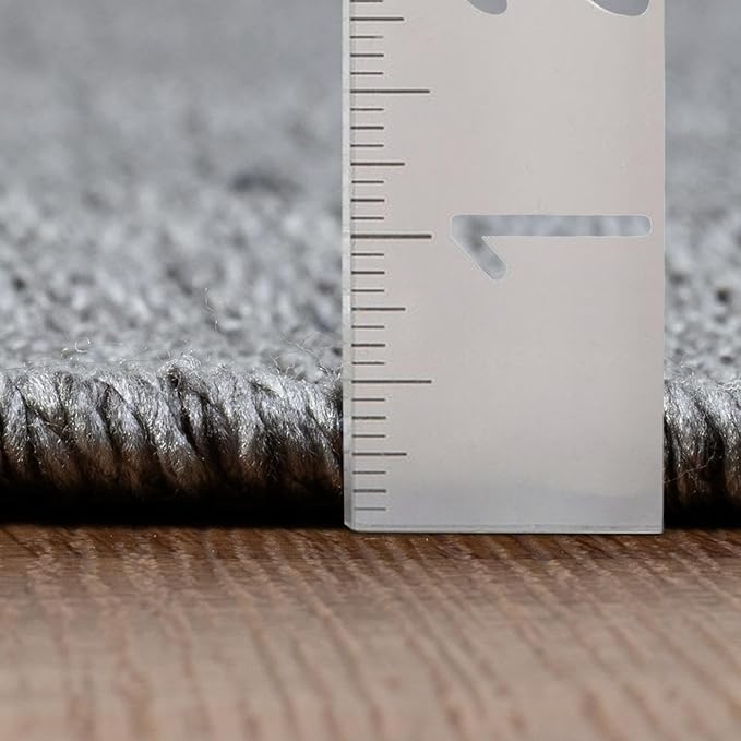LUXE WEAVERS Modern Farmhouse Gray 9x12 Washable Area Rug, Anti-Slip Diamond Pattern Carpet