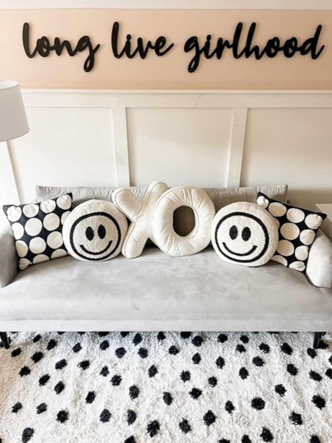 Hauteloom Tilos Dalmatian Small Shag Area Rug Door Mat - Shaggy Carpet - Dot Pattern - High Plush Pile - Black, White - 2' x 3'