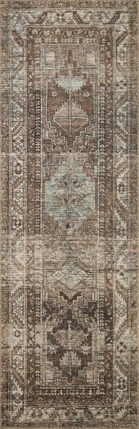 Loloi Amber Lewis Billie Collection, Clay & Sage 2'-6" x 7'-6" Area Rug – Antique & Distressed Accent Rugs for Living Room, Bedroom, Entryway & Hallway, No Shed High Traffic Area Home Decor Rug