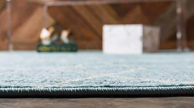 Unique Loom Trellis Frieze Collection Area Rug - Geometric (3' 3" x 5' 3", Light Blue/ Ivory)