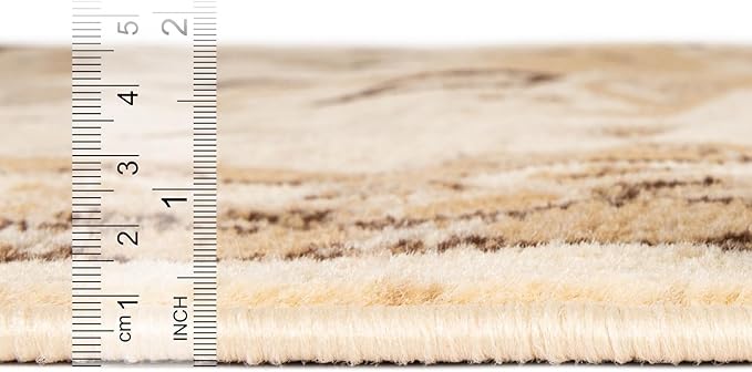 Unique Loom Taftan Collection Border Geometric Tribal Inspired Design Area Rug (9' 10 x 13' 0 Rectangular, Ivory/ Tan)