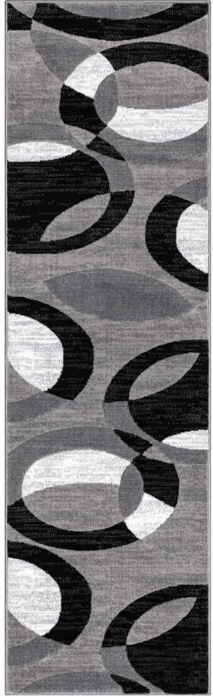 Well Woven Dulcet Bingo Grey Modern Geometric 2'7" x 9'10" Runner Rug