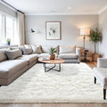 Beglad Fluffy Large Area Rugs 8x10 Feet, Modern Minimalist Style Shag Fuzzy Rugs, Non-Slip Indoor Carpet Soft Rugs for Kids Room, Bedroom & Living Room, Cream White