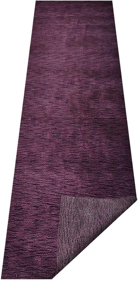 Hand Knotted Loom Wool ECO-Friendly Area Rugs - 2'6"x8', Runner, Purple Color, Solid Plain Design, High Pile Handmade Anti Skid Area Rugs for Living Room, Bed Room (L00111)