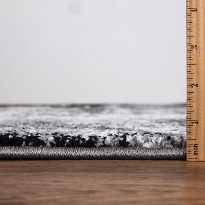 Keen Home Design Area Rugs - 2x3 Non-Shedding, Abstract Rugs for Kitchen, Living Room, Bedroom, Dining Room, Entryway - Size: 2' x 3', Abstract Black