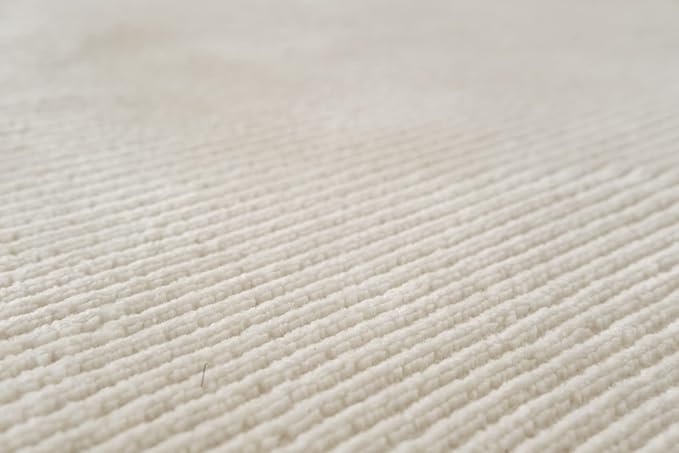 Revival Rugs Stripe 7'10"x10' Washable Area Rug for Living Room Bedroom - 100% Recycled Oeko-TEX Certified, Medium Pile, Beige, Cream
