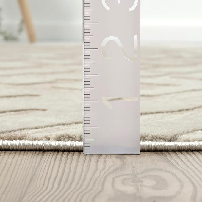 Abani Terra Cream Area Rug for Living Room, Bedroom - Rustic Modern Pattern - 6' x 9' - Durable & Easy to Clean