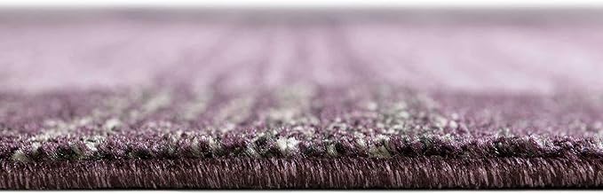 Rugs.com Angelica Collection Rug – 10 Ft Runner Violet Medium Rug Perfect for Hallways, Entryways