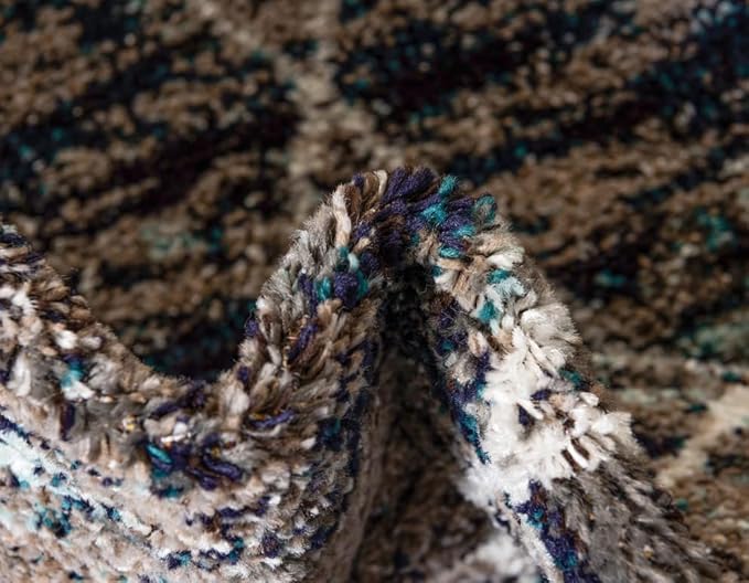 Unique Loom Trellis Frieze Collection Area Rug - Geometric (7' 10" x 10' Oval, Blue Multi/ Ivory)