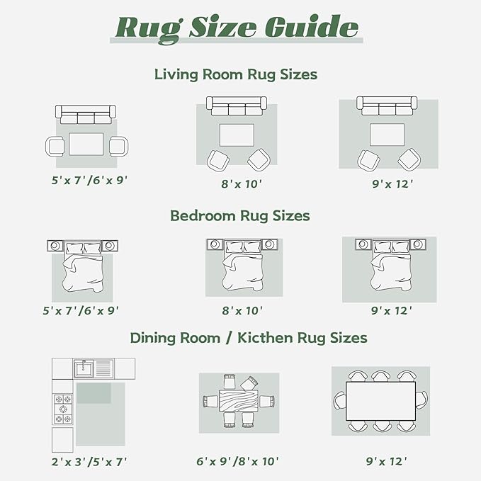 Area Rug 6x9 Washable Rug, Vintage Boho Medallion Rugs Non-Slip Soft Low Pile Large Distressed Rug Indoor Retro Carpet for Living Room Bedroom Dining Room Home Office (Sage Green, 6'x9')