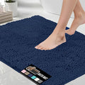 GORILLA GRIP Bath Rug Mat 60x24, Soft Absorbent Chenille, Quick Dry Microfiber Mats, Rubber Backing Washable Shower Floor Rugs, Bathmat Runner, US Designed Bathroom Home Decor Accessories Navy Blue