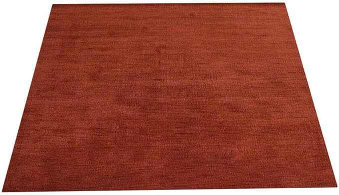 Hand Knotted Loom Wool ECO-Friendly Area Rugs - 10'x10', Square, Light Red Color, Solid Plain Design, High Pile Handmade Anti Skid Area Rugs for Living Room, Bed Room (L00111)