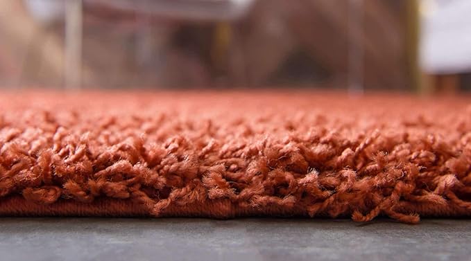 Unique Loom Solid Shag Collection Area Rug (3' 3" x 5' 3" Rectangle, Terracotta)