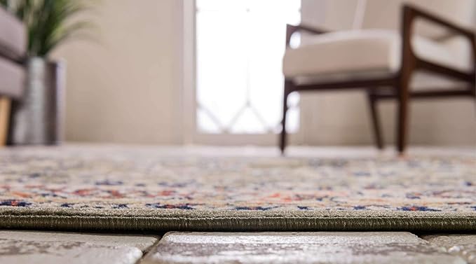 Unique Loom Sialk Hill Collection Area Rug - Washington (7' 10" x 10' Rectangle Green/Hunter Green)