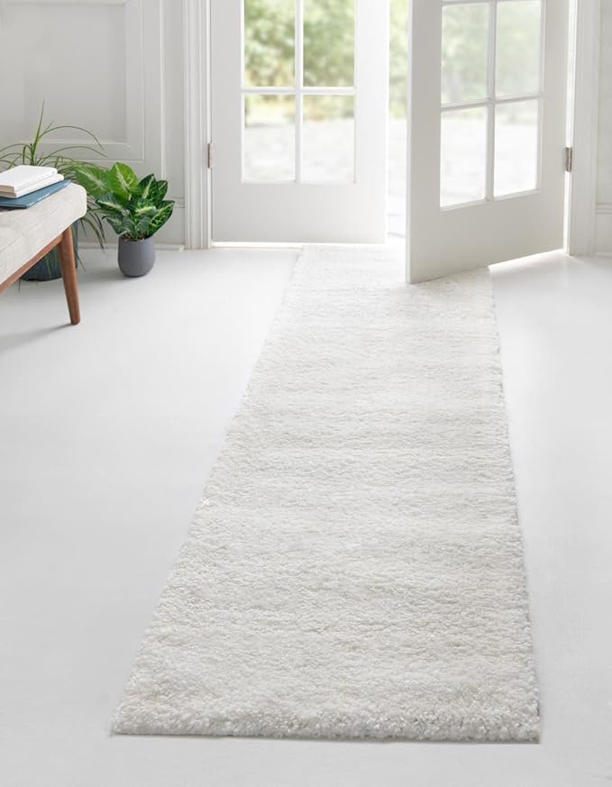 Unique Loom Solo Collection Area Rug - Calabasas (2' 2" x 8' Runner, Snow White)