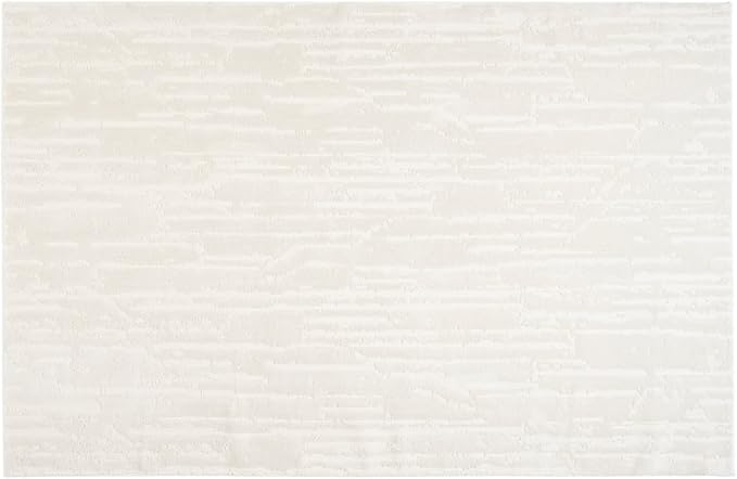 Revival Rugs Ebb 5'3"x8' Washable Area Rug for Living Room Bedroom - 100% Recycled Oeko-TEX Certified, Medium Pile, Beige, Cream