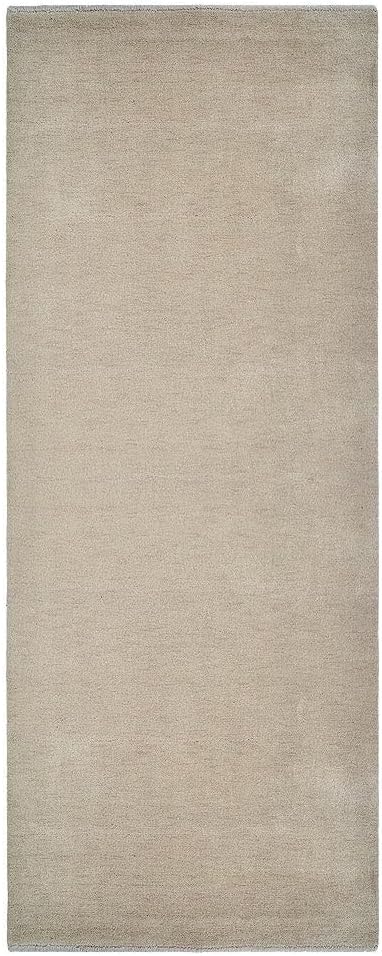 Hand Knotted Loom Wool ECO-Friendly Area Rugs - 2'6''x10', Runner, Beige Color, Solid Plain Design, High Pile Handmade Anti Skid Area Rugs for Living Room, Bed Room (L00111)