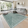 GLN Rugs Contemporary Collection - Machine Washable Area Rug, Contemporary Washable, Non Slip, Low Pile Chenille Rug, Living Room, Bedroom, Kitchen Rug (4' x 6' Beige Green)