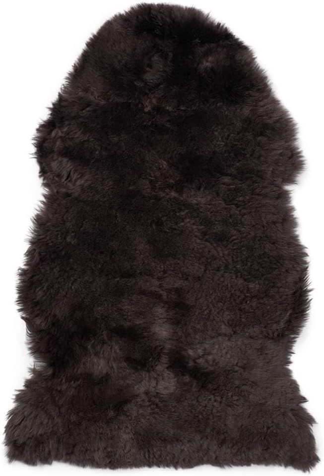 Sheepskin Long Hair 2x3 ft | Bedside Rugs for bedrooms, Sofa, Chair or The Dining Table | Each Sheepskin Rug is Unique and Created by Nature | Small Fluffy Rug in Color Chocolate