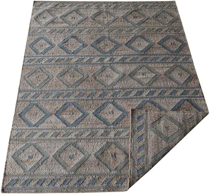 Rugsotic Carpets Hand Woven Flat Weave Kilim Wool 3'x5' Area Rug Solid Silver D00111