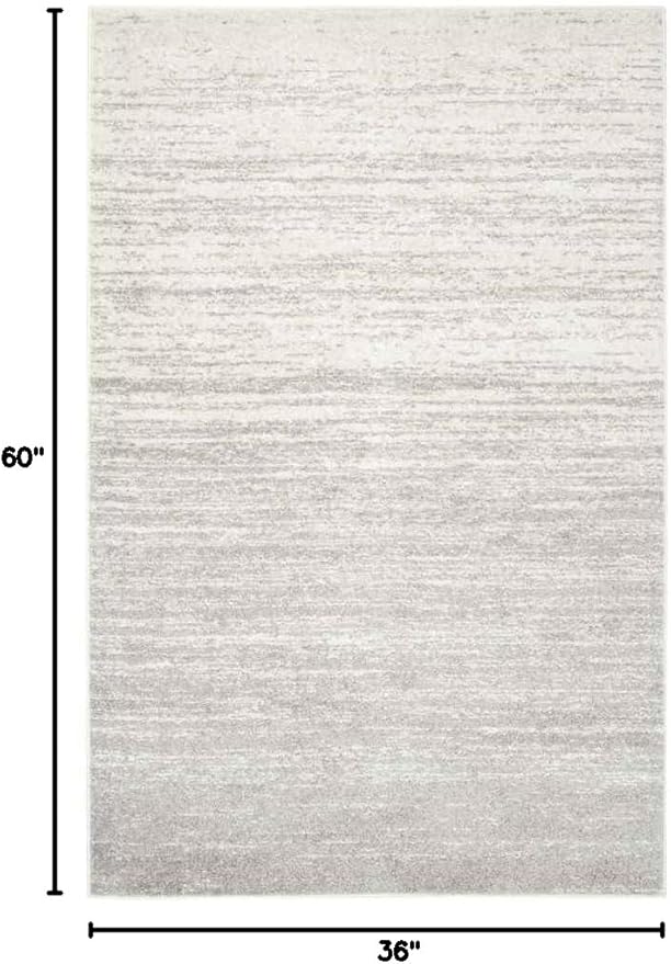 SAFAVIEH Area Rug 3x5 - Adirondack Collection - Ivory & Silver, Modern Ombre Design, Non Shedding & Easy to Clean, Ideal for Living Room, Bedroom, Office, Dining Space (ADR113B)