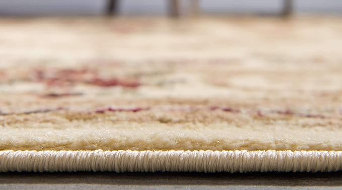 Unique Loom Versailles Collection Traditional Classic Floral Motif Area Rug (4' 0 x 4' 0 Square, Ivory/ Tan)