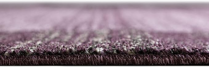 Rugs.com Angelica Collection Rug – 8 Ft Round Violet Medium Rug Perfect for Kitchens, Dining Rooms