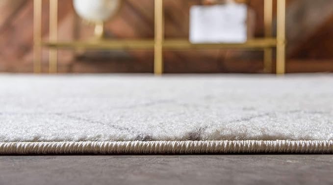 Unique Loom Trellis Frieze Collection Area Rug - Geometric (3' 3" x 5' 3", Ivory/ Gray)