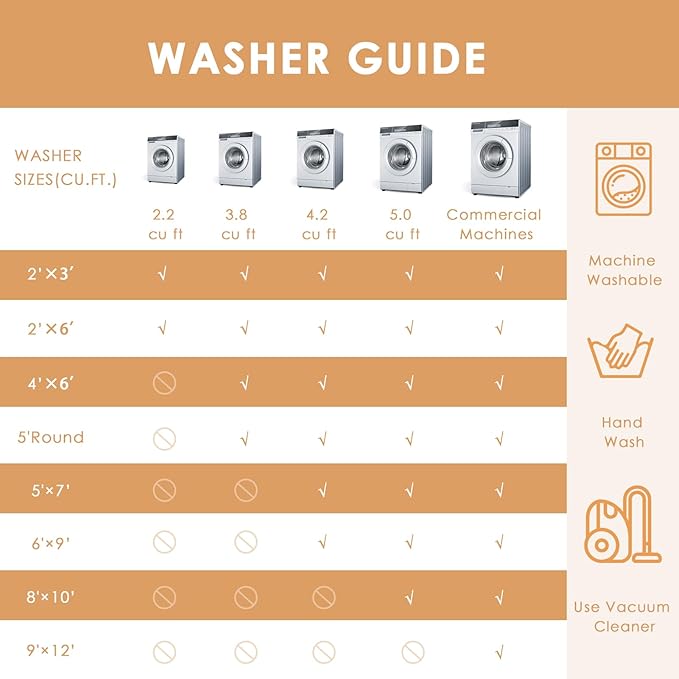 VK VK·LIVING Machine Washable Rug 6'x9' Vintage Design Washable Area Rugs with Non Slip Rugs for Living Room Bedroom Traditional Woven Carpet Stain Resistant, Dining Office Boho Rug (Brick)