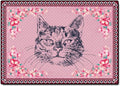 Cartoon Animal Pattern Area Rug Cute Cat Luxury Floral Decor for Carpet Farmhouse Bedroom Living Room Rugs Bathroom Kitchen Runner Mat Indoor Outdoor Non Slip Doormat 3' X 4'