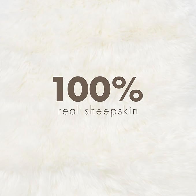 Sheepskin Long Hair 2x3 ft | Bedside Rugs for bedrooms, Sofa, Chair or The Dining Table | Each Sheepskin Rug is Unique and Created by Nature | Small Fluffy Rug in Color White