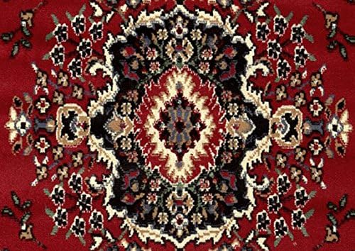 Home Dynamix Premium Sakarya Traditional Medallion Border Area Rug, Claret, 5'2"x7'4" Rectangle