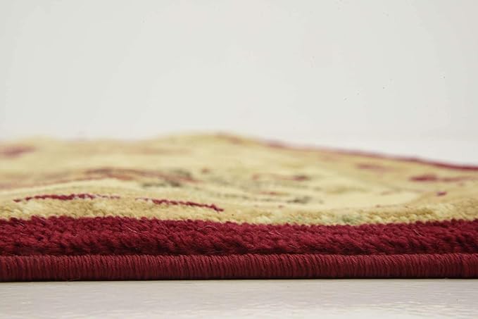 Unique Loom Versailles Collection Traditional Classic Floral Motif Area Rug (7' 0 x 10' 0 Rectangular, Burgundy/ Ivory)