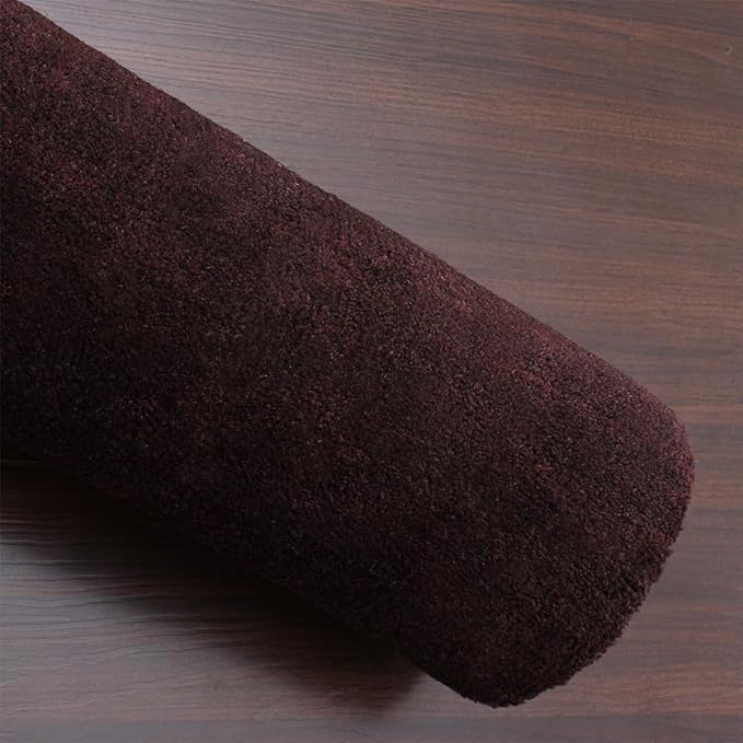 Hand Knotted Loom Wool ECO-Friendly Area Rugs - 6'7''x9'10'', Rectangle, Brown Color, Solid Plain Design, High Pile Thick Handmade Anti Skid Rugs for Living Room (L00111)