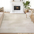 Abani Neutral Beige Area Rug 2' x 3' for Living Room, Bedroom - Zen Reiki Circles Pattern - Durable & Easy to Clean