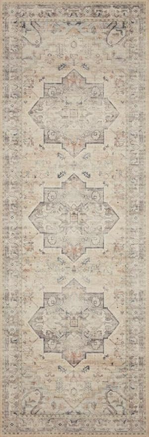 Loloi Hathaway Collection HTH-07 Multi/Ivory 7'-6" x 9'-6", .25" Thick Area Rug, Soft, Durable, Printed, Modern, Low Pile, Non-Shedding, Easy Clean, Living Room Rug