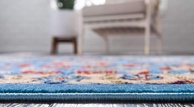 Unique Loom Espahan Collection Area Rug - Cape Cod (2' 2" x 8' 2" Runner, Blue/ Black)