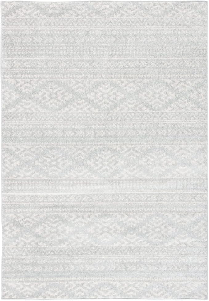 SAFAVIEH Tulum Collection Accent Rug - 2' x 3', Light Grey & Ivory, Moroccan Boho Tribal Design, Non-Shedding & Easy to Clean, Ideal for Front Door, Kitchen, Entryway, Foyer (TUL272F)