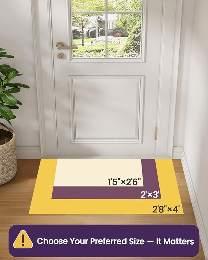 DEXI Front Entryway Door Mat Non Slip 24x36, Washable Entry Way Mats Inside Entrance Low Profile, Welcome Doormat Dirt Trapper for House Floor Home Porter Hall Backdoor Area, Light Taupe