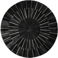 Sn Alef Home Round Designer Rug for Living Room | Handcrafted Black & White Boho Floor Carpet | Modern Ethnic Circular Mat for Home Décor & Meditation Space (Black_3x3)
