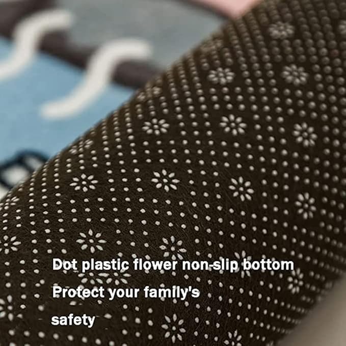Cartoon Animal Pattern Area Rug Cute Cat Luxury Floral Decor for Carpet Farmhouse Bedroom Living Room Rugs Bathroom Kitchen Runner Mat Indoor Outdoor Non Slip Doormat 5' X 10'