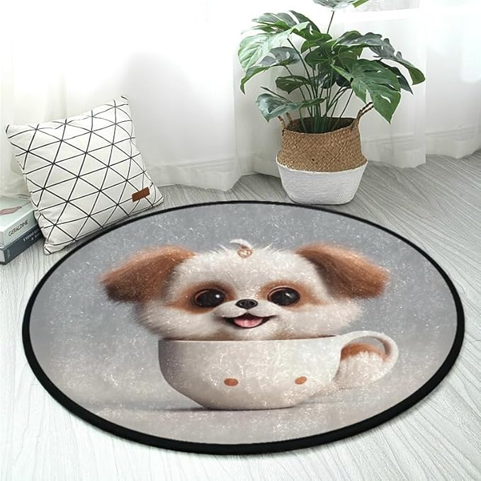 Soft & Washable Teacup Dog Rug Non-Slip, Perfect for Indoors/Outdoors Ideal for Living Room, Bedroom, and Entryway 3ft