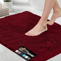 GORILLA GRIP Bath Rug Mat 30x20, Thick Soft Absorbent Chenille, Quick Dry Microfiber Mats, Rubber Backing Washable Shower Floor Rugs, US Designed Bathroom Bathmat Home Decor Accessories, Burgundy