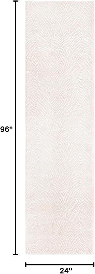 Unique Loom Finsbury Collection Area Rug - Meghan (2' x 8' Runner, Ivory Beige)